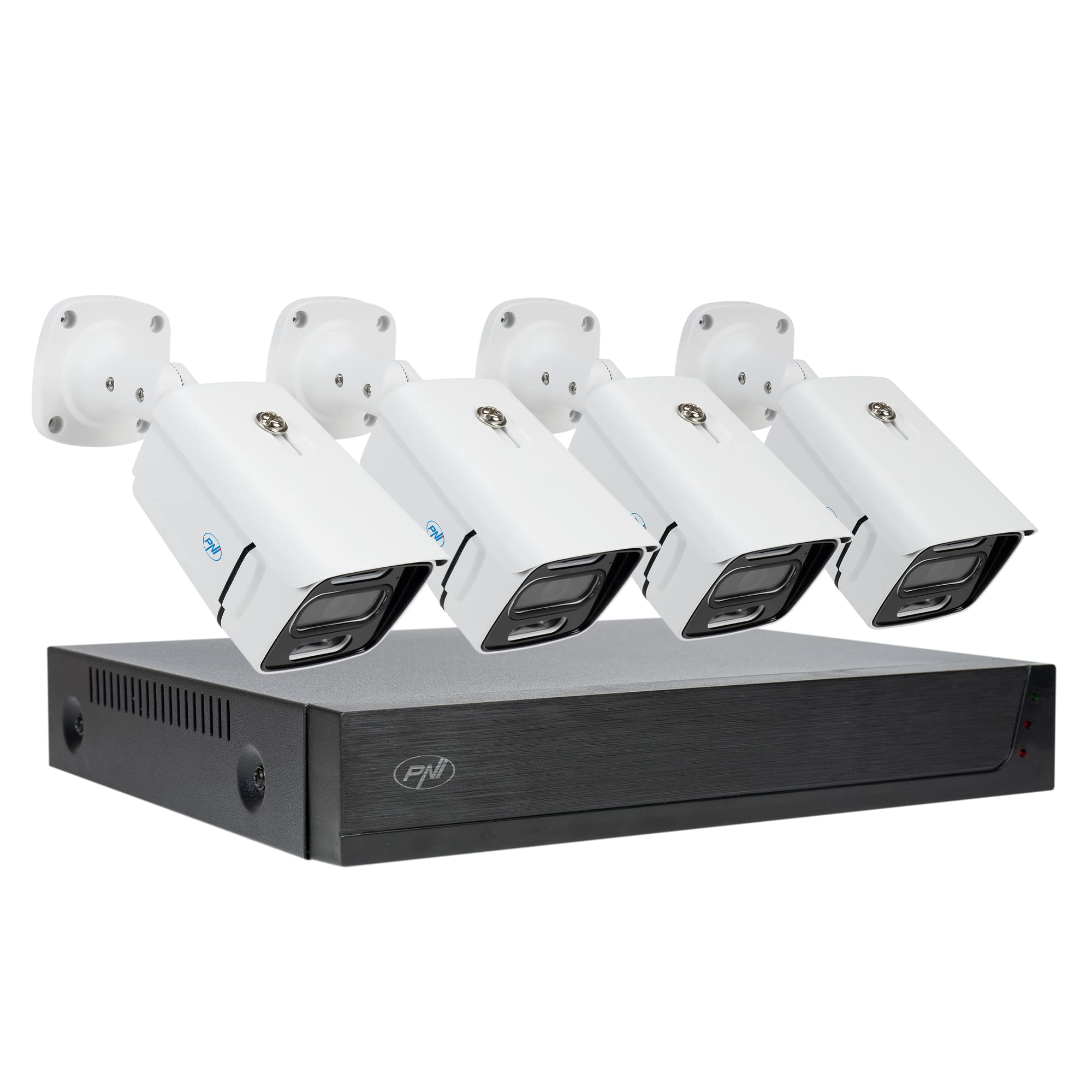 Kit de vidéosurveillance PNI House IPMAX POE 3LR, NVR avec 4 ports POE et 10 en réseau, ONVIF et 4 caméras IP 3MP, extérieur, Power over Ethernet - 6