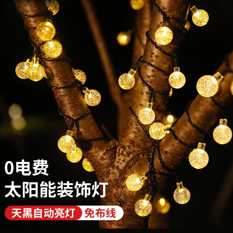 Solar Bubble Ball Light String LED Crystal Ball Lantern extérieur jardin Wall Tree Light Lawn Lantern - 7