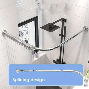 Tringle à Douche Incurvée Réglable - Nickel Satiné - 44 à 72 Pouces (murale)