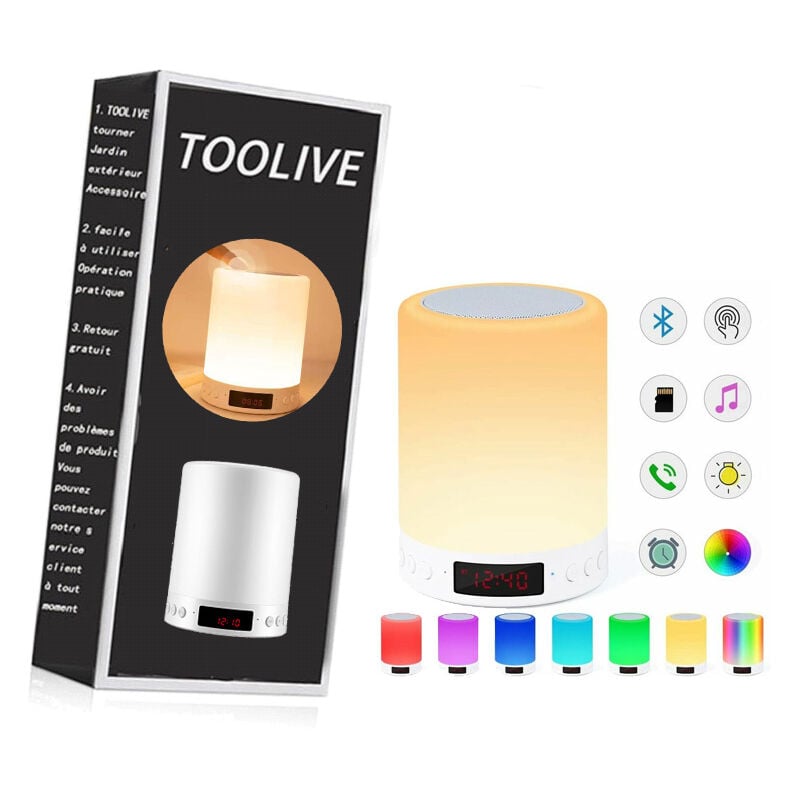 Lampe De Chevet Avec Réveil Et Enceinte Bluetooth Biseoamz DY28 Plus – Légèrement Abîmée