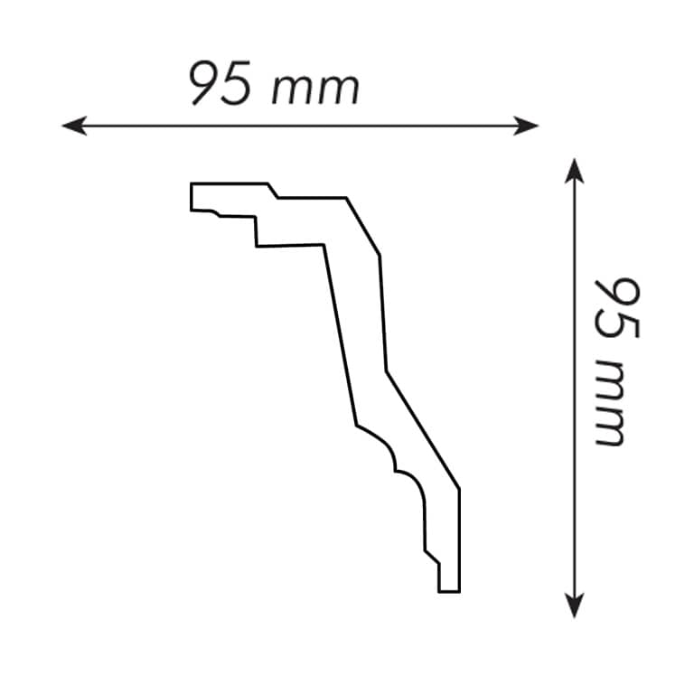 Cornisa techo Tina - Poliestireno expandido EPS - Medidas: 200 x 9,5 x 9,5 cm - Homestar - 2