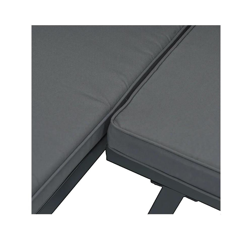 Zestaw mebli ogrodowych vidaXL aluminium czarny 2 ławki modułowe 4 poduszki
