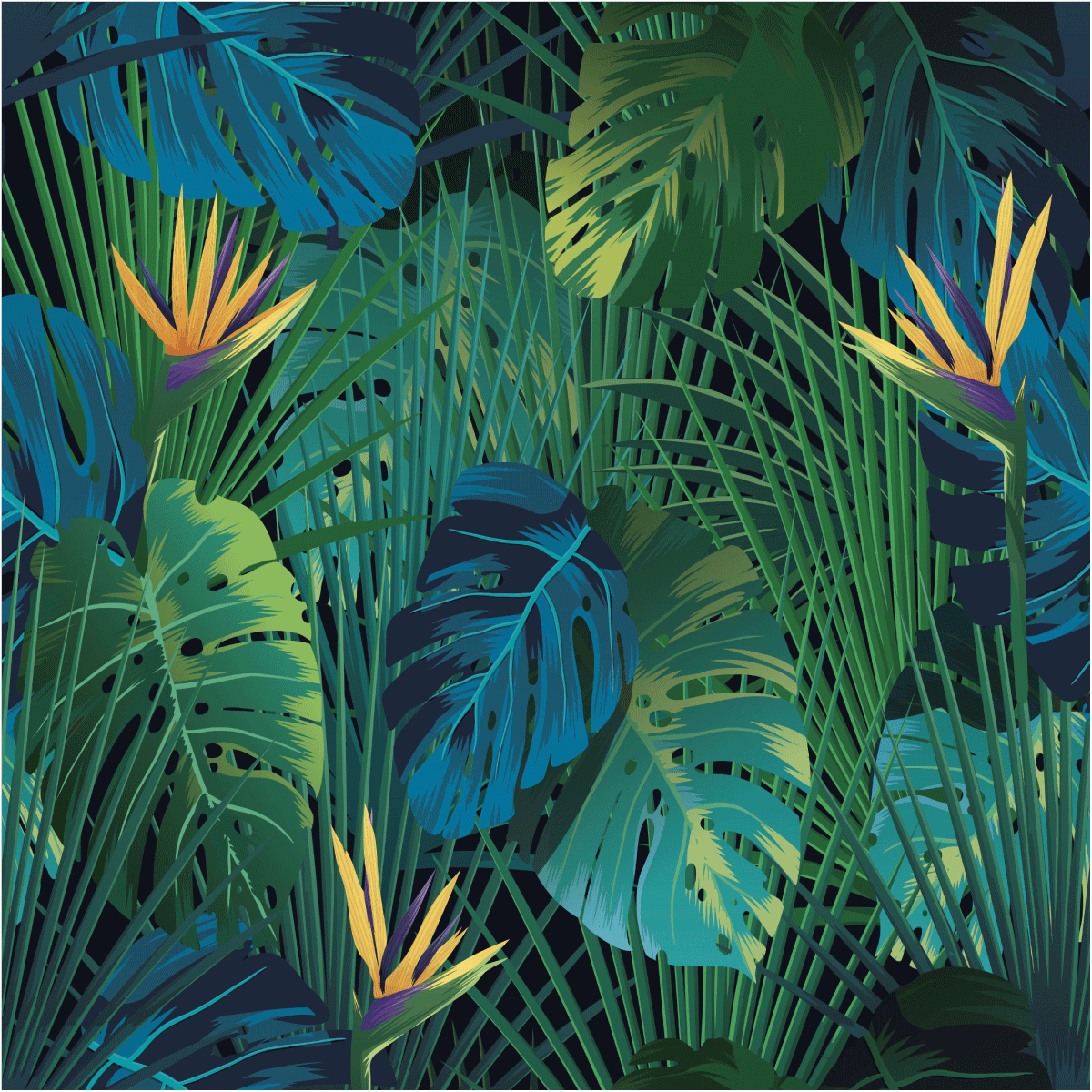 Adesivo arazzo tropicale Ancud - Sticker adesivo - adesivi murali - 60x60cm - 2