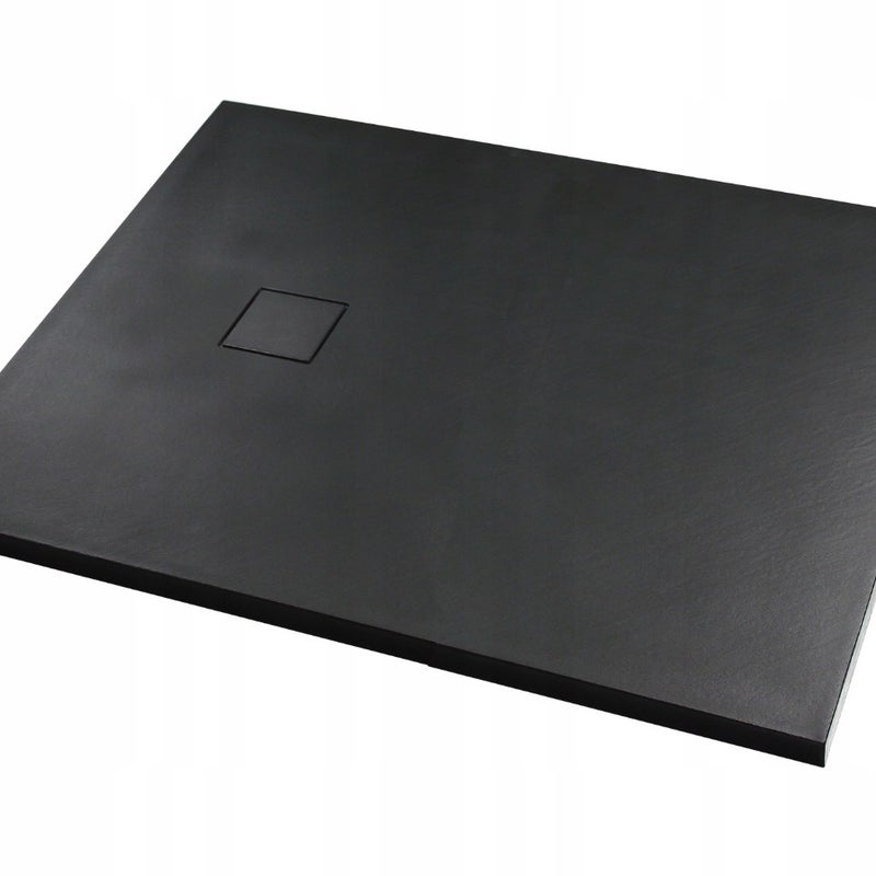 Brodzik prysznicowy slim BLOOM Durasan 100x80x2,6 czarny prostokątny SMC najtańszy brodzik na wymiar 1 szt.