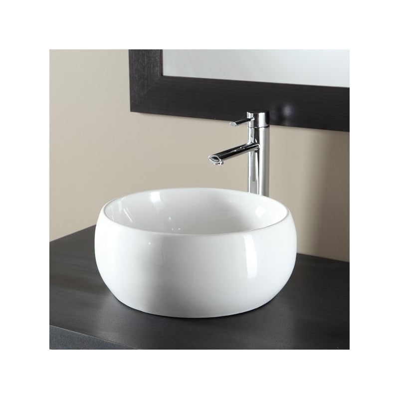 Vasque à poser forme bol en porcelaine blanche - 3