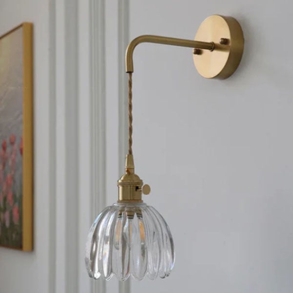 Retro kinkiet LED z przezroczystego szkła, ciepłe światło, lampa dekoracyjna, lampka nocna wisząca, regulowany łańcuch 70 cm, E27-4W