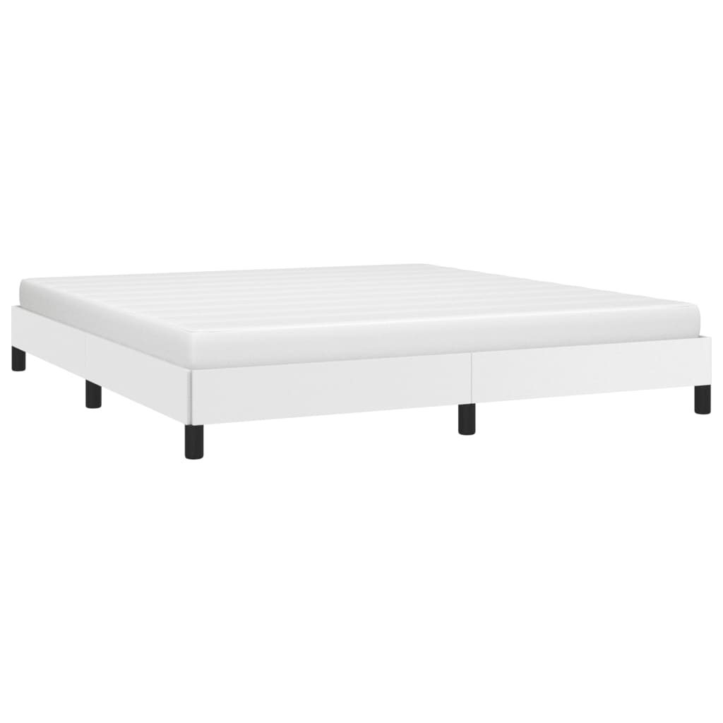 Cadre de lit sans matelas blanc 160 x 200 cm similicuir - 3