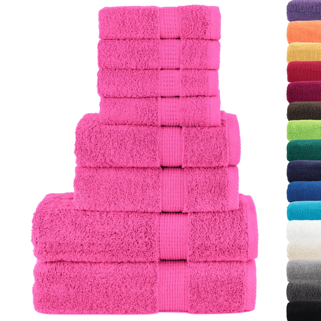 Set ASciugamani SOLUND 8 pz Rosa 600 gsm vidaXL - 2