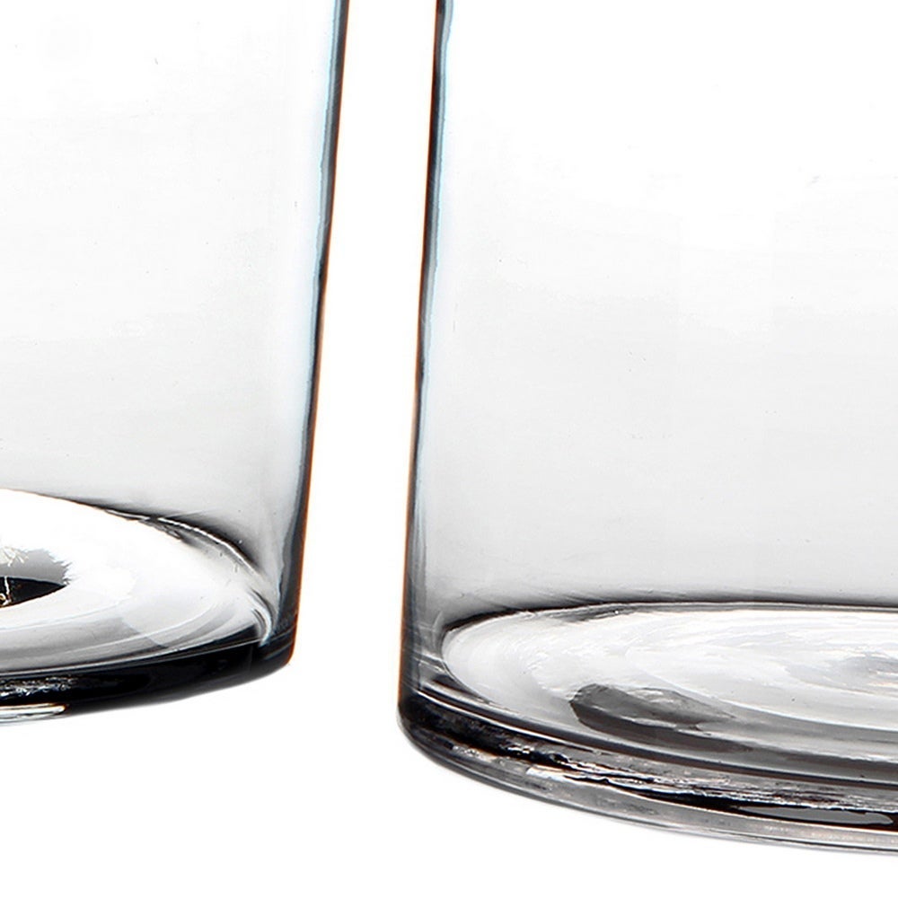 Vase cylindrique en verre transparent - 4