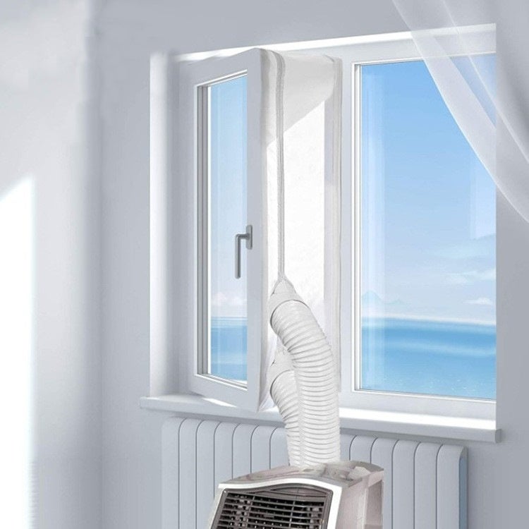 AUTRUCKER Tiras de sellado para puertas y ventanas corredizas de 4 metros, tela de sellado para aire acondicionado portátil, deflectores de velcro - 9