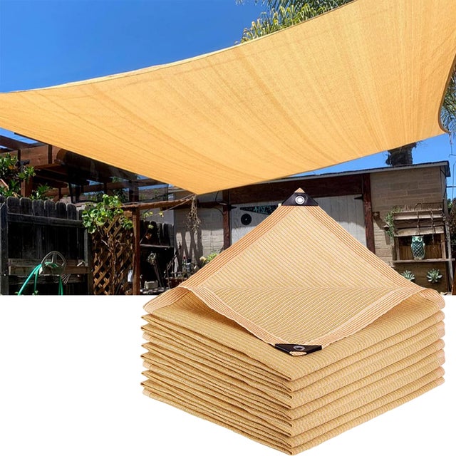 Toldo Vela de Sombra, Red de Sombreado para Exteriores, Tela para Sombra Solar, Toldo con Bloqueo UV del 95% para Piscina, Patio, Jardín, 3m x 3m