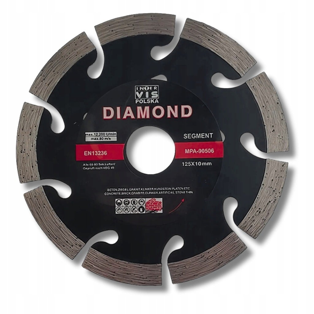 TARCZA DIAMENTOWA SEGMENT DO CIĘCIA BETONU KOSTKI 125x22 mm