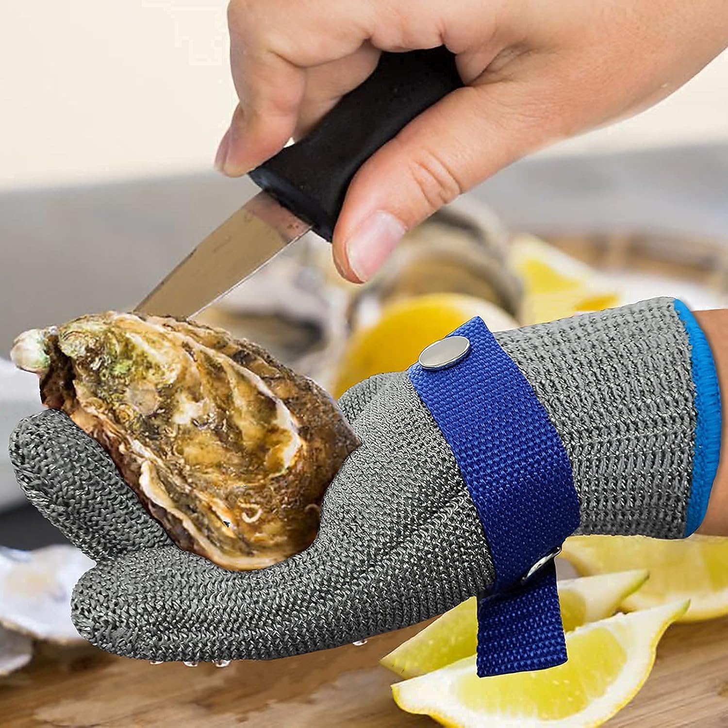 Gants métalliques résistants aux coupures, durables et antirouille pour la transformation de la viande et la découpe des aliments (XL) - 4