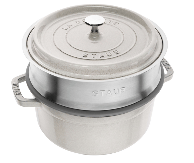 Garnek żeliwny okrągły z wkładem STAUB La Cocotte 40508-822-0 - 3,8 ltr. biała trufla