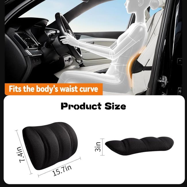 Zialofi Cuscino di Supporto Lombare per Sedia da Ufficio, Cuscino per Schienale, Lombare per sedili Auto, Nero Zialofi Cuscino di Supporto Lombare per Sedia da Ufficio, Cuscino per Schienale, Lombare per sedili Auto, Nero