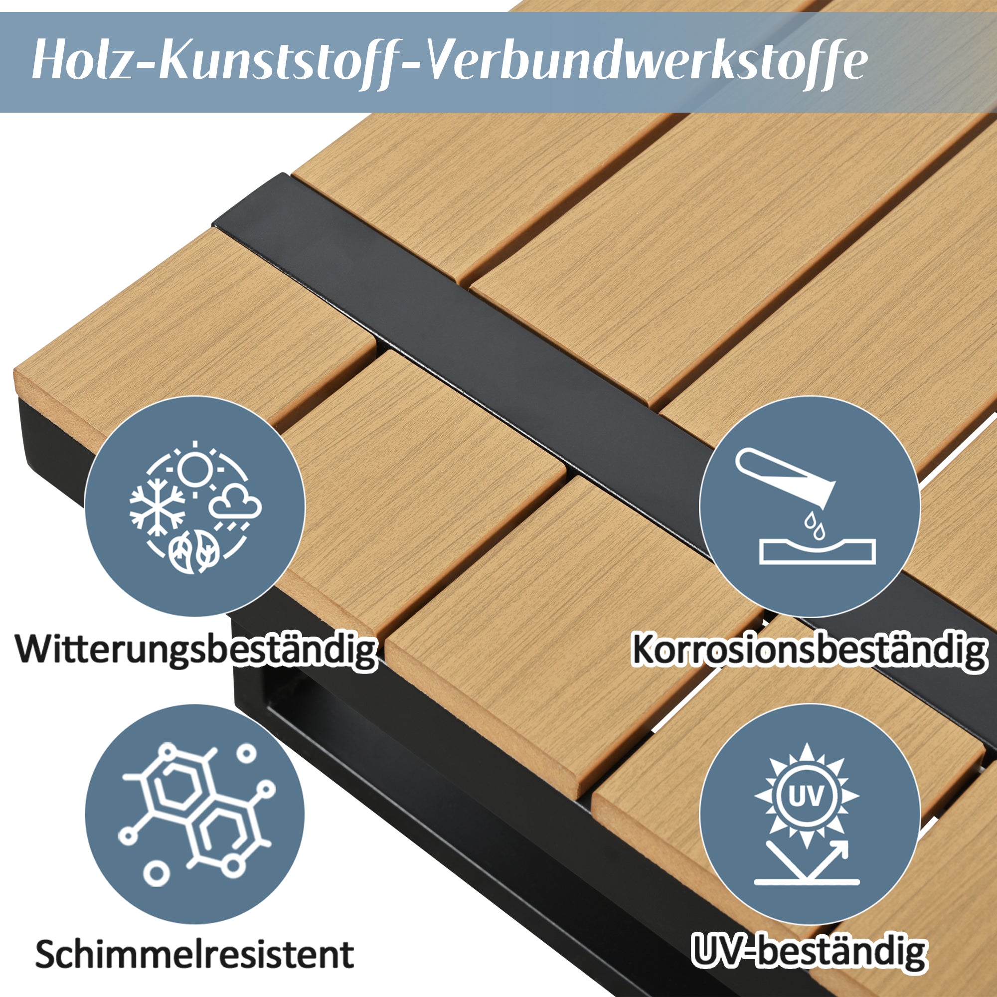 Ensemble de mobilier de jardin convertible en 2 lits de jardin inclinables, position d'angle, avec fonction d'inclinaison réglable (5 positions - 8