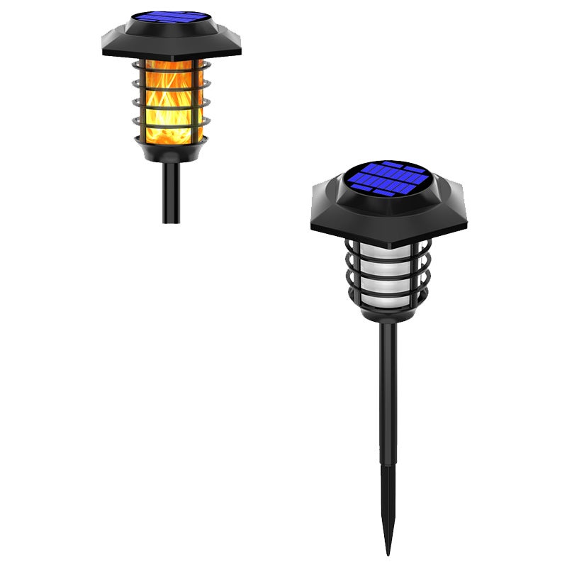 Zewnętrzne lampy solarne, symulowane światła płomieni, lampy trawnikowe do krajobrazu, ciepłe białe światło 48LED