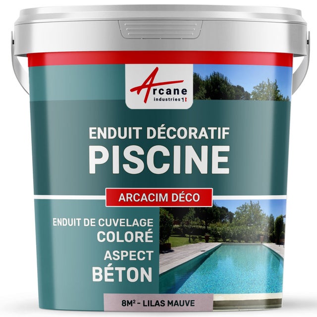 ENDUIT DE CUVELAGE PISCINE FINITION BETON CIRE - ARCACIM DECO - 8 m² Lilas Mauve - ARCANE INDUSTRIES