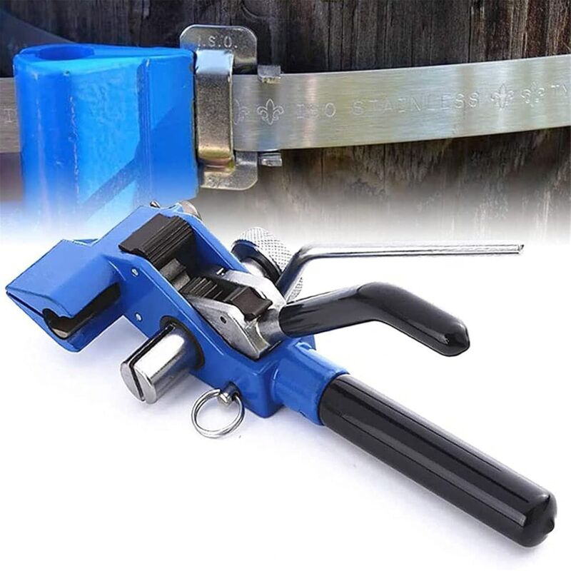 Tendeur de feuillard, Outil pour tendeur en acier inoxydable, Attaches de câble Fixation de coupe de tension, Outil de mise en bande guidé à la main - 5