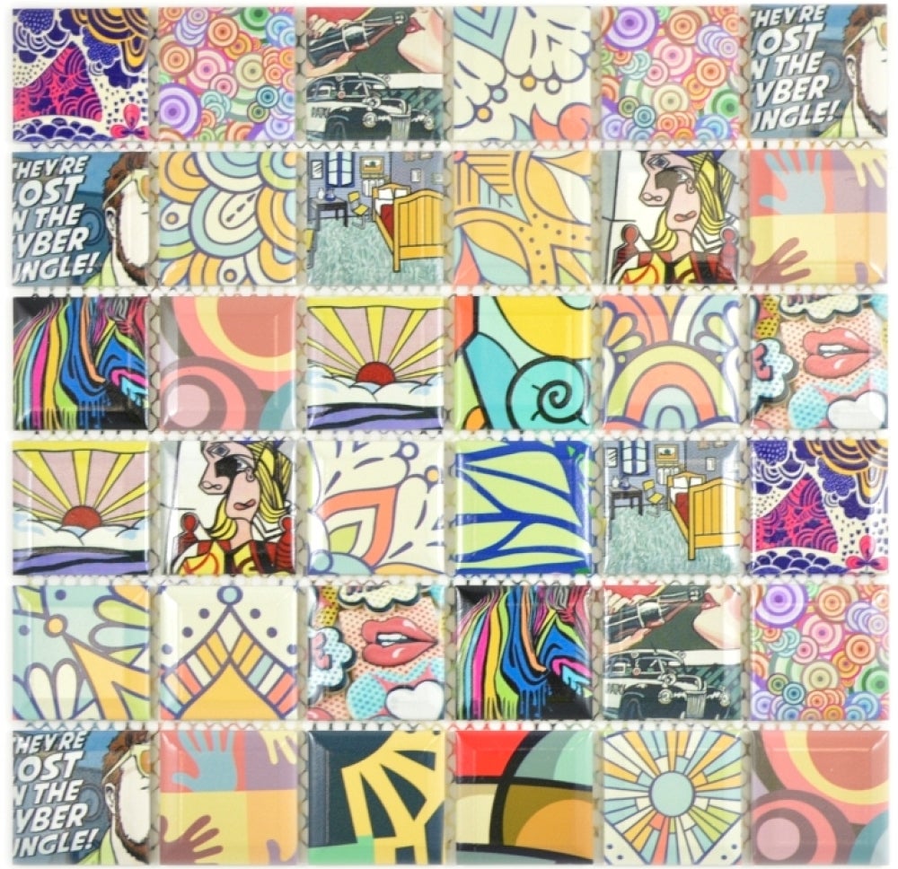 Yuvori Lot 500g Carreaux Mosaïque Porcelaine Irrégulière Abstraite Géométrique Moderne - Mélange Couleurs, Idéal DIY Salle De Bain, Cuisine, Extérieur