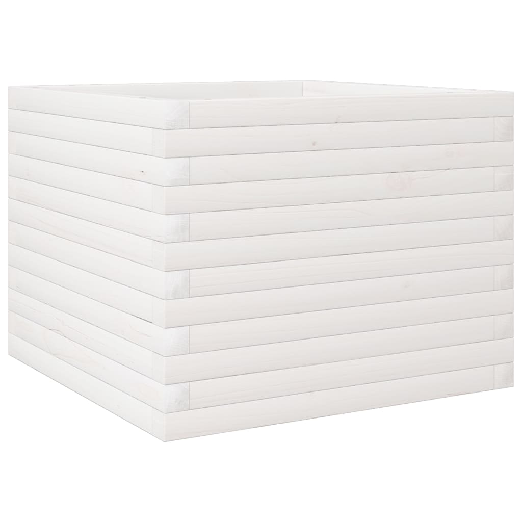 Jardinière bac lit surélevé plantes fleurs terrasse jardin 60 x 60 x 45,5 cm bois de pin massif blanc 02_0037709 - 4