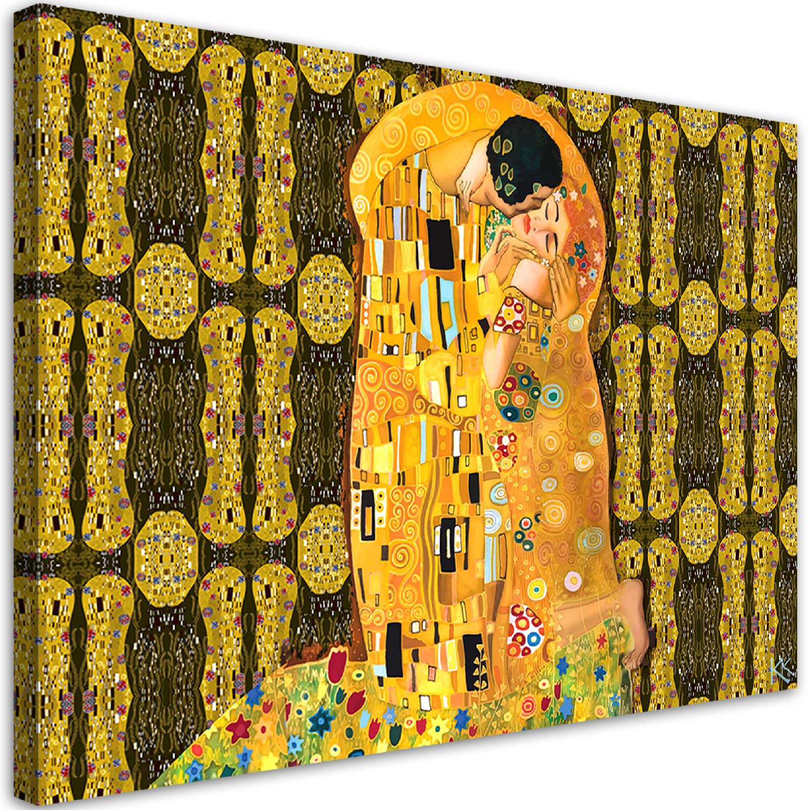 Obraz na płótnie, G.Klimt Spełnienie Kobieta Abstrakcja 100x70