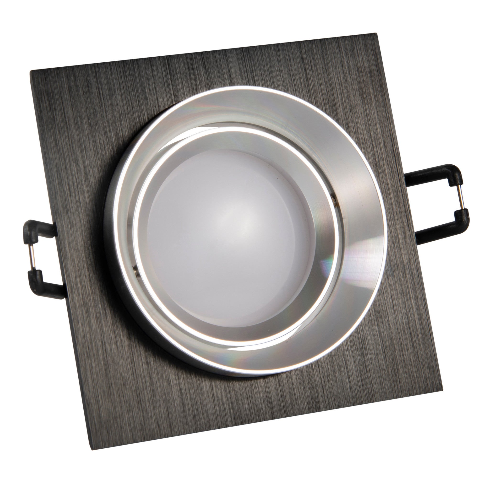 Oprawa sufitowa wpuszczana podtynkowa Lika czarno-srebrna 1xMR16x8W kwadratowa ruchoma IP20 wym: 3,2 x 9,2 x 9,2 cm metal Polux - 3
