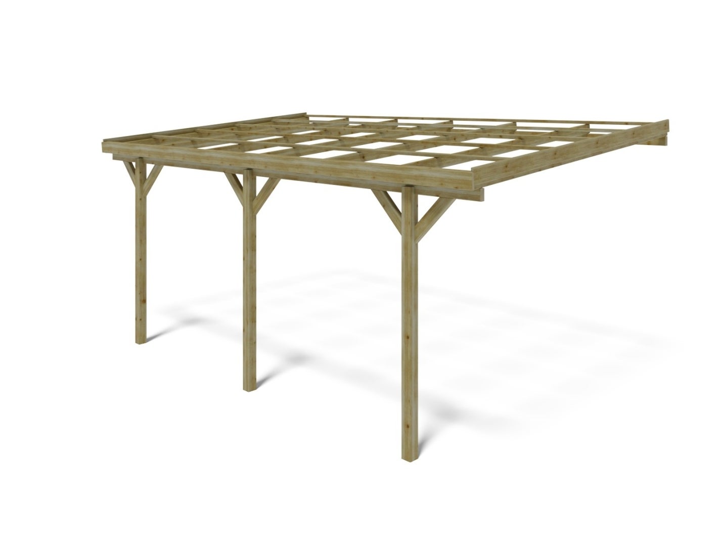 Carport Wiata garażowa ALTANKA 3x5,24 m - 15 m2 - montowany do ściany budynku, drewniana, CAR7-2, 1szt.