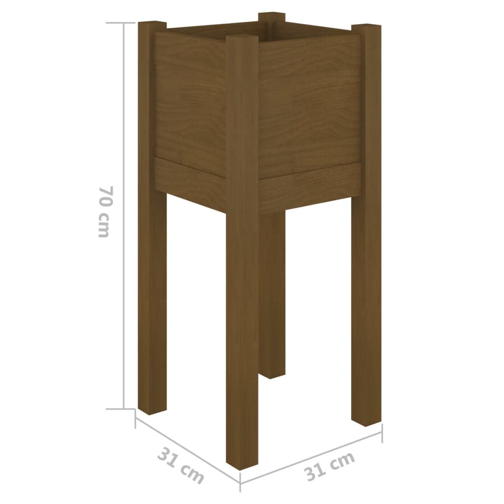 Maison Exclusive - Fioriera Giardino Marrone Ambra 31x31x70 cm Legno Massello Pino - 7