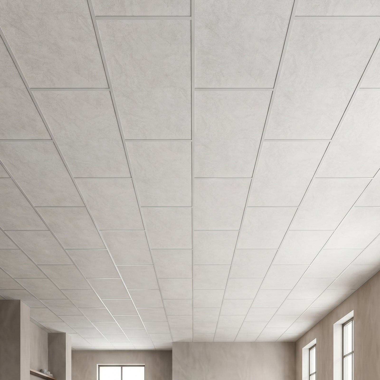 Paneles de techo SucceBuy de PVC, 605 x 1210 mm, lote de 10, paneles decorativos para techo suspendido con efecto mármol blanco - 8