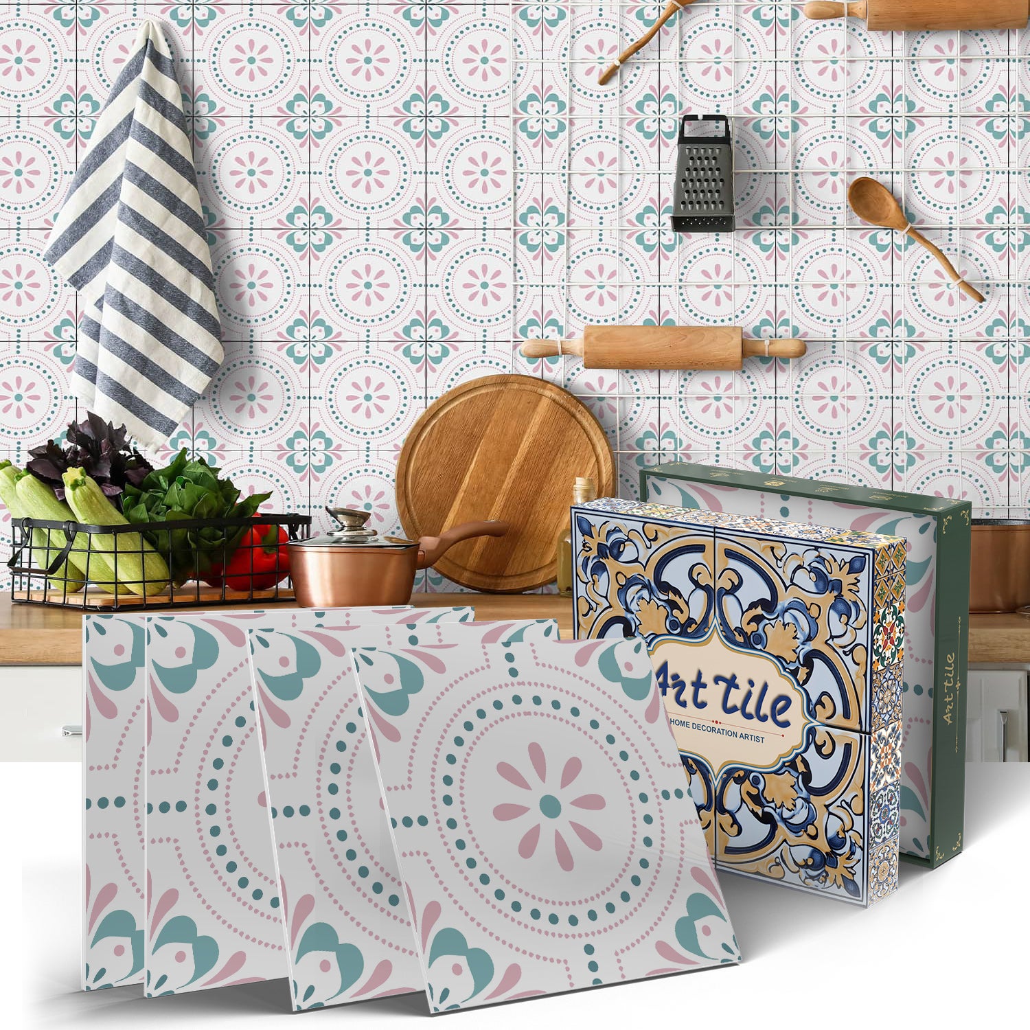 Zestaw 12 samoprzylepnych paneli ściennych 3D, płytki backsplash, naklejki dekoracyjne, wodoodporne i odporne na ciepło, 15 cm x 15 cm