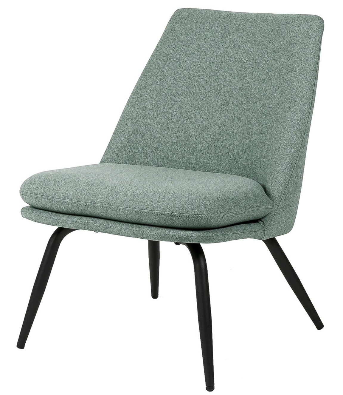Sillón mory - confort moderno en tela con patas de metal negro-color verde celadón