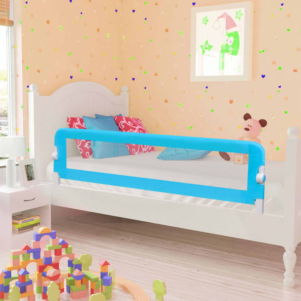 Maison exclusive - barandilla de seguridad cama de niño poliéster azul 120x42 cm