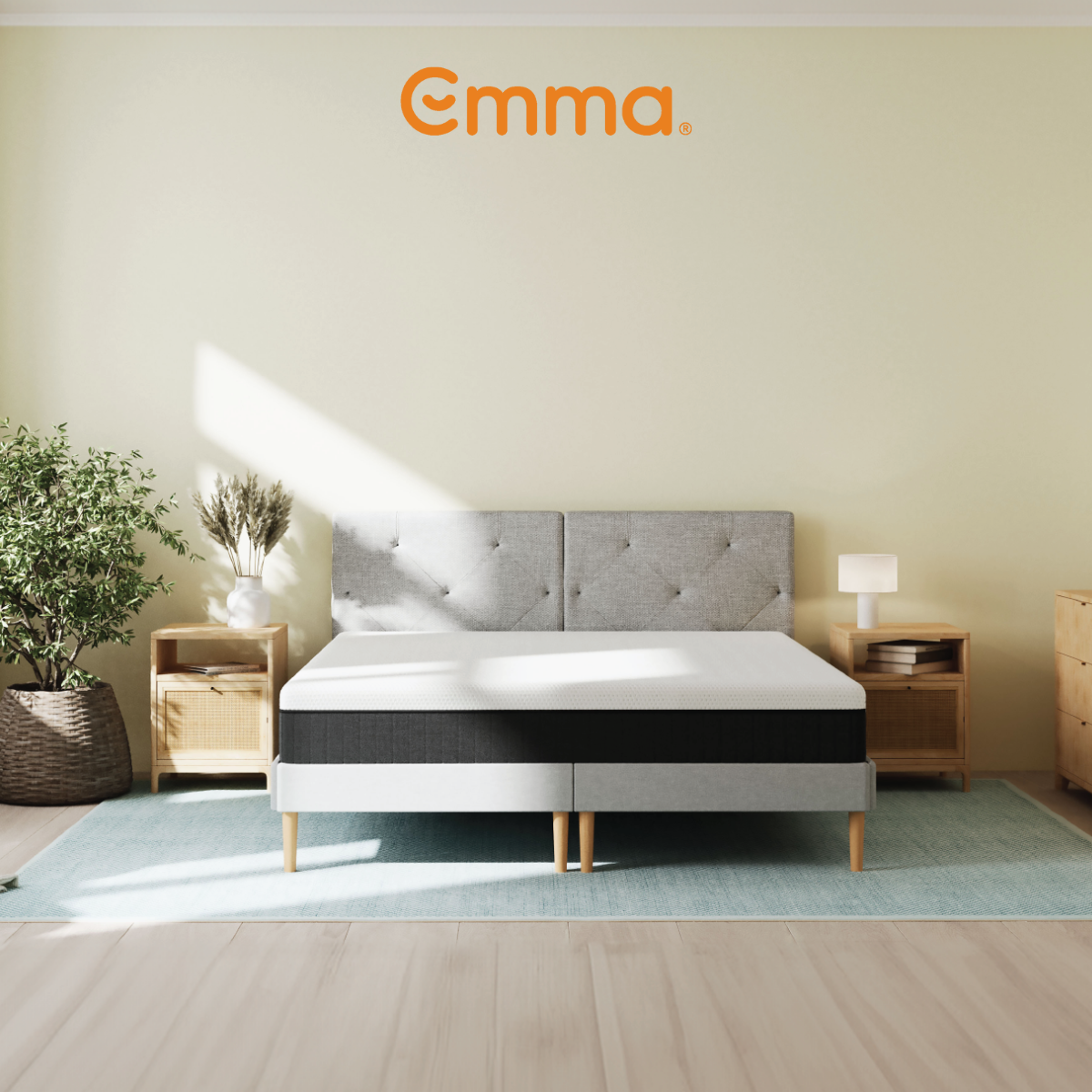 EMMA | Matelas Original Lite 140x190 cm | Ressorts + Mousse à Mémoire de Forme | Soutien Respirabilité | 5 couches - 9