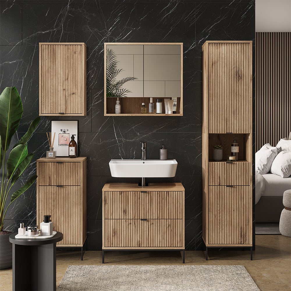 Vicco Mueble bajo lavabo Eliza, Roble vikingo, 70 x 63 cm Con 2 cajones extraíbles - 7