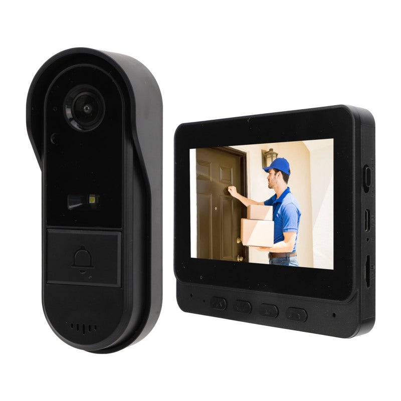 Visiophone sans fil 1080p 8 MP avec écran 4,3 pouces, caméra grand angle 170°, vision nocturne, audio bidirectionnel et IP66 - 5