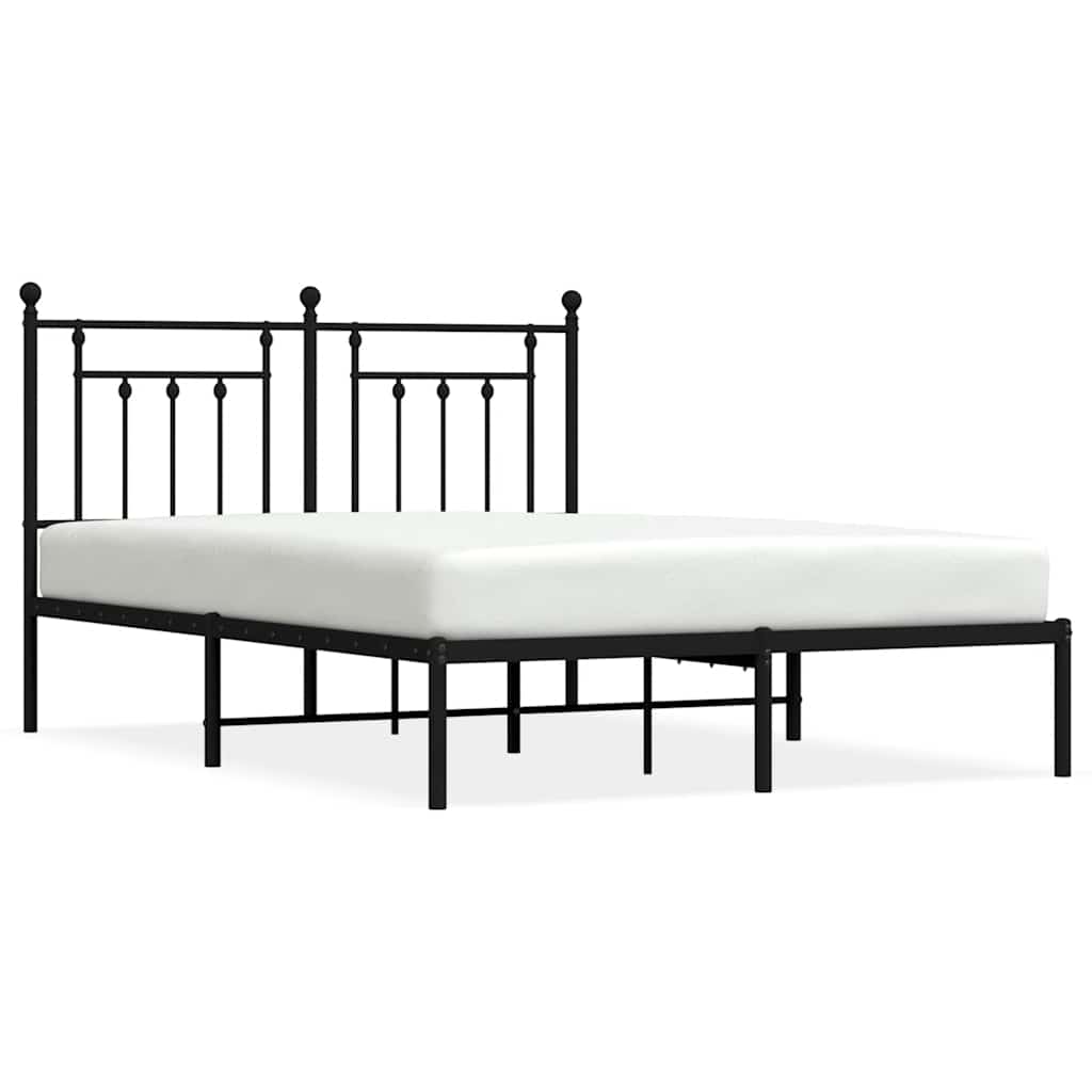 Łóżko Metalowe Czarne Rama Łóżka Ze Stelażem Do Sypialni Pokoju 140x190 cm