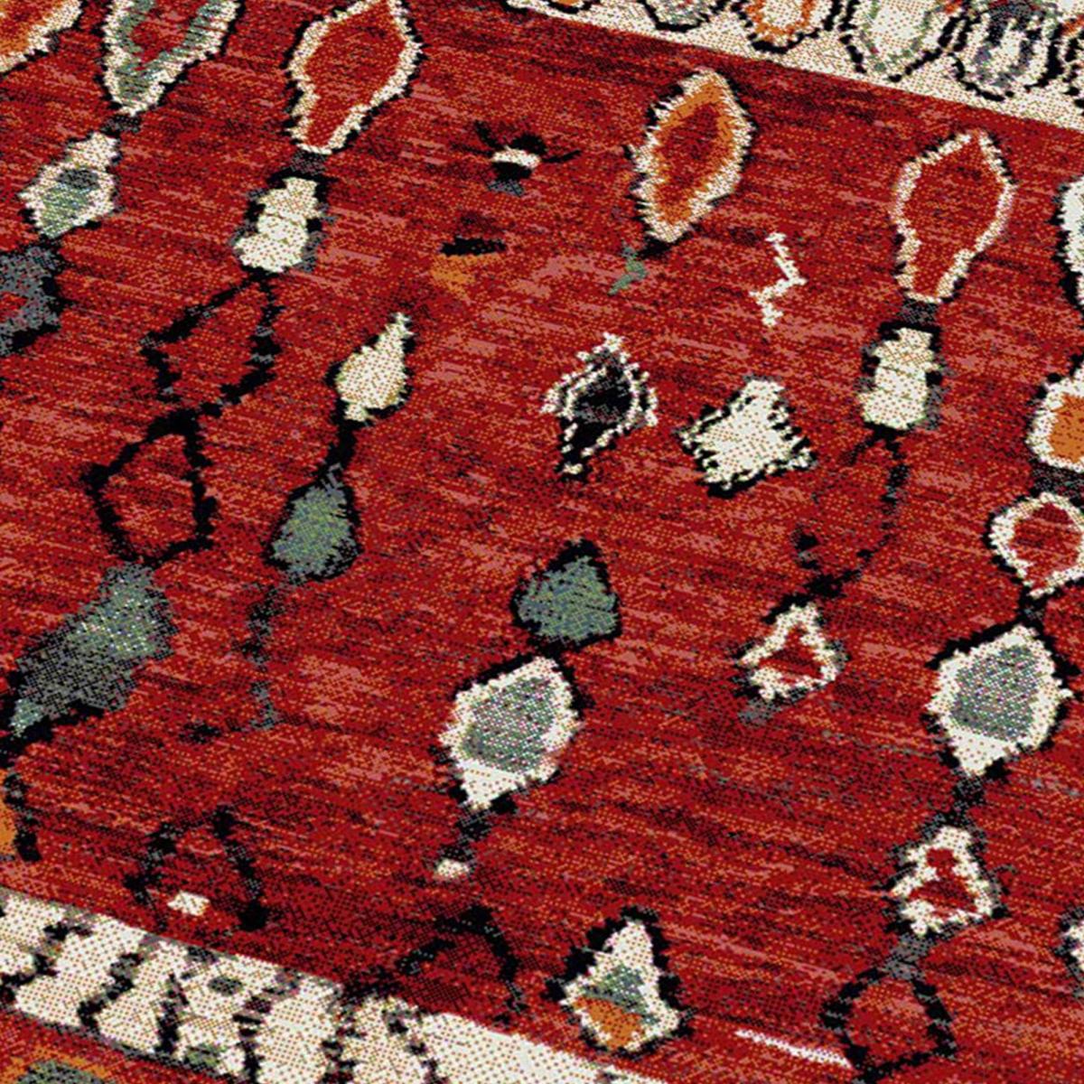 Tapis berbère 160x230 tissé motifs tribaux LYN8 MOROCO rouge - 3