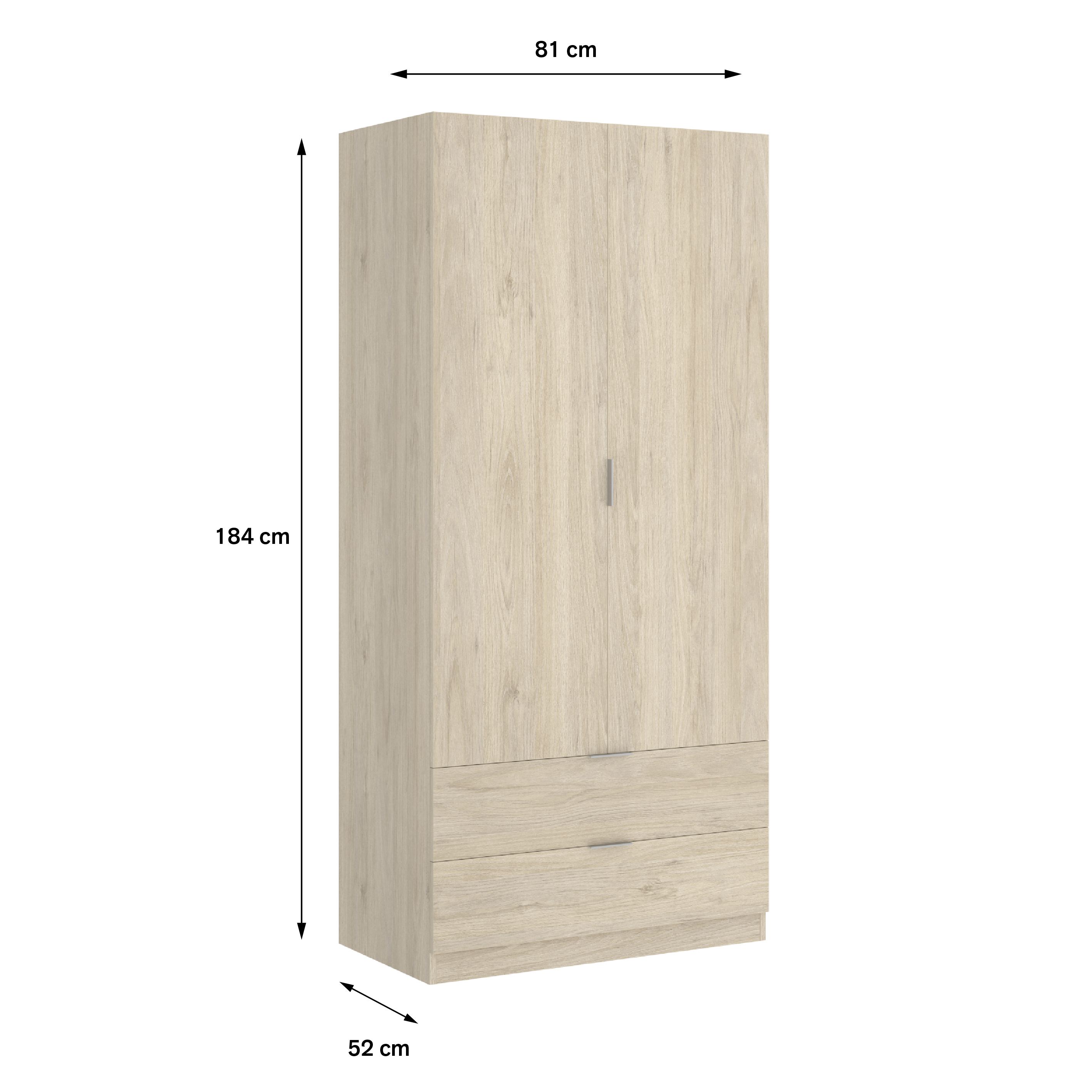 ESSEN Armario 2 puertas 2 cajones 80 natural - 7