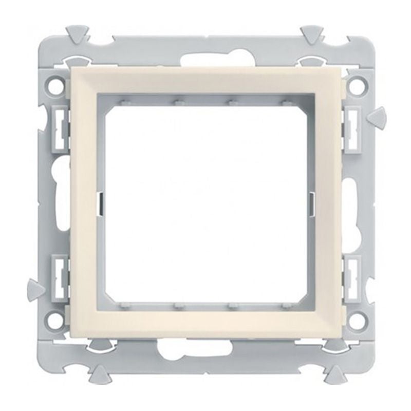 Hager WKN442 - Plaque Double horizontale KALLYSTA POP LIN beige crème, pas WK442