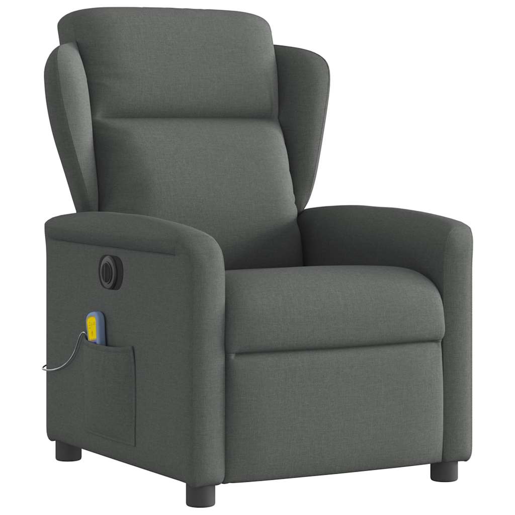 Fauteuil inclinable de massage | Fauteuil de relaxation | Chaise de relaxation électrique gris foncé tissu CFW675074 - 4