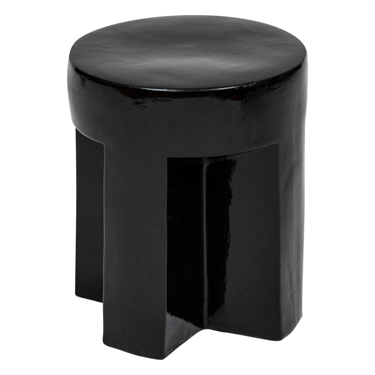 Stolik kawowy okrągły Kriz ATMOSPHERA ceramiczny czarny połysk nowoczesny 34 cm 1 szt.