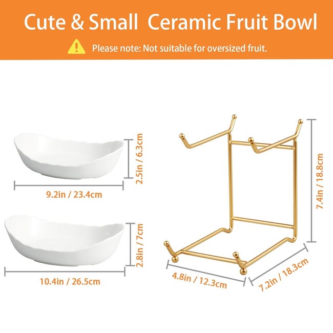 Cesto Portafrutta A 3 Piani In Ceramica E Metallo: Ciotole Rimovibili Per Cucina, Porta Frutta A Più Livelli, Elegante Portasnack Per Buffet E Tavolo