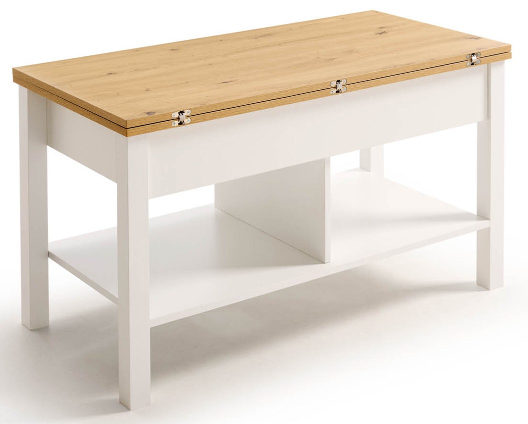 Mesa De Centro Con 3 Compartimentos De Almacenamiento 33 X 90 X 60 Cm