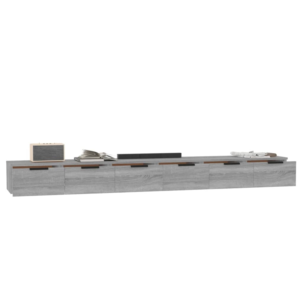 Maison Exclusive - Armarios de pared 2 uds contrachapada gris sonoma 102x30x20 cm - 4