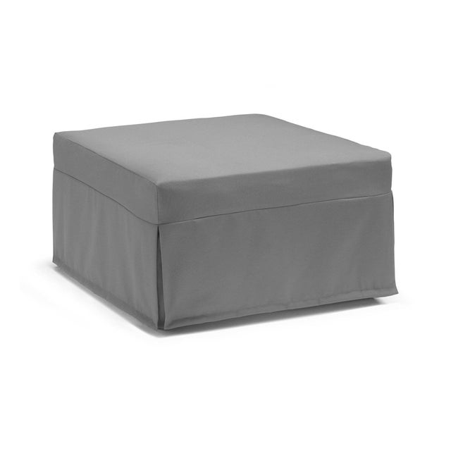 Pouf Letto Singolo Pieghevole Beny 75x75x43 Cm - Salvaspazio Con Materasso - Bianco - Foto 3