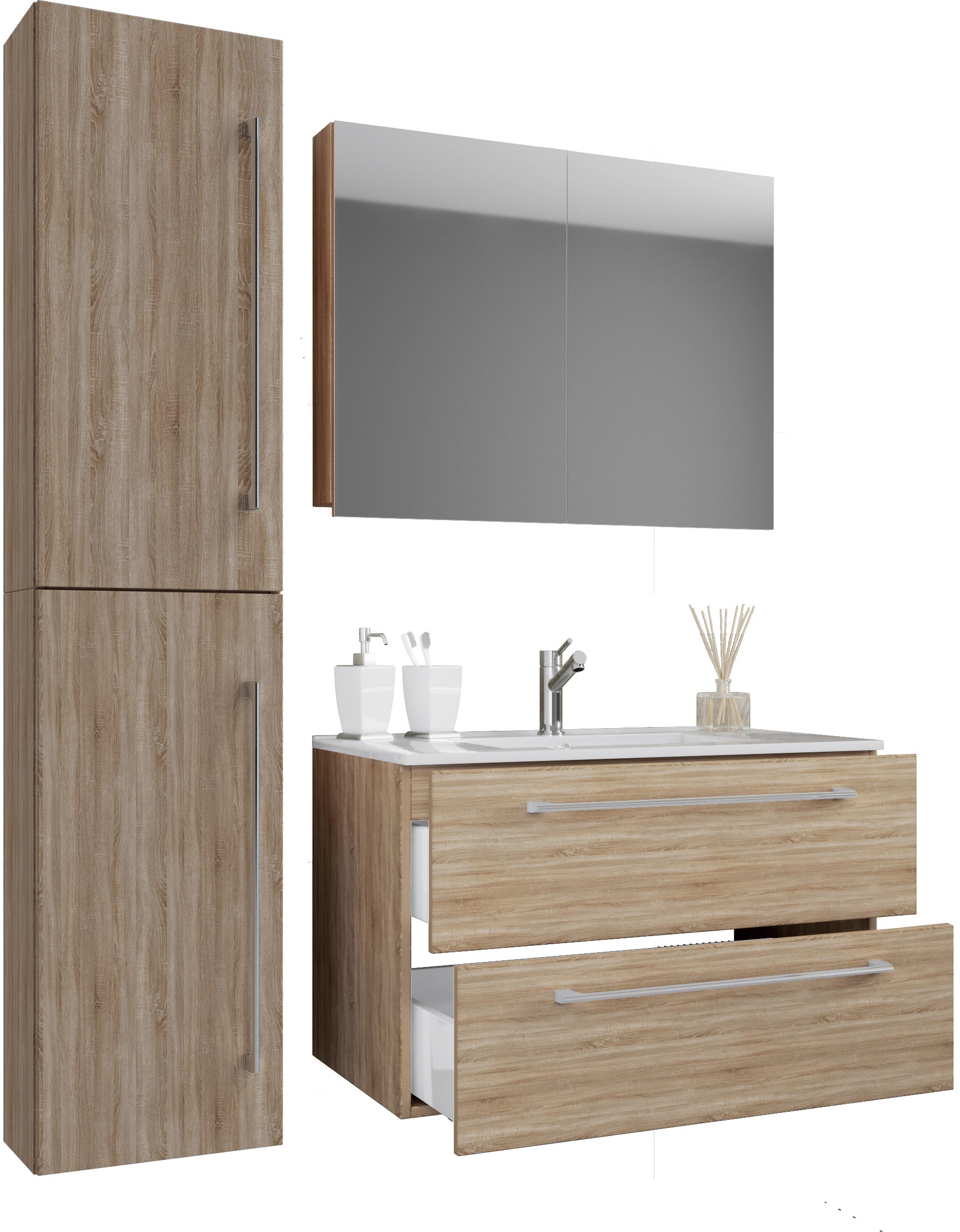 VCM umywalka do mebli łazienkowych Badinos Sonoma Oak H. 151 x B. 113 x T. 46 cm
