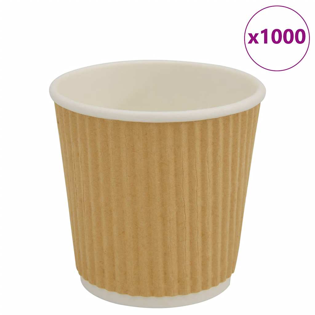 Vasos de café de papel 1000 uds 4oz 100ml marrón