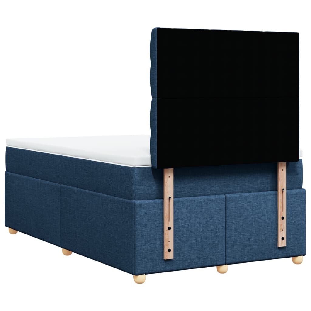 Maison Exclusive - Sommier à lattes de lit avec matelas Bleu 120x200 cm Tissu - 8