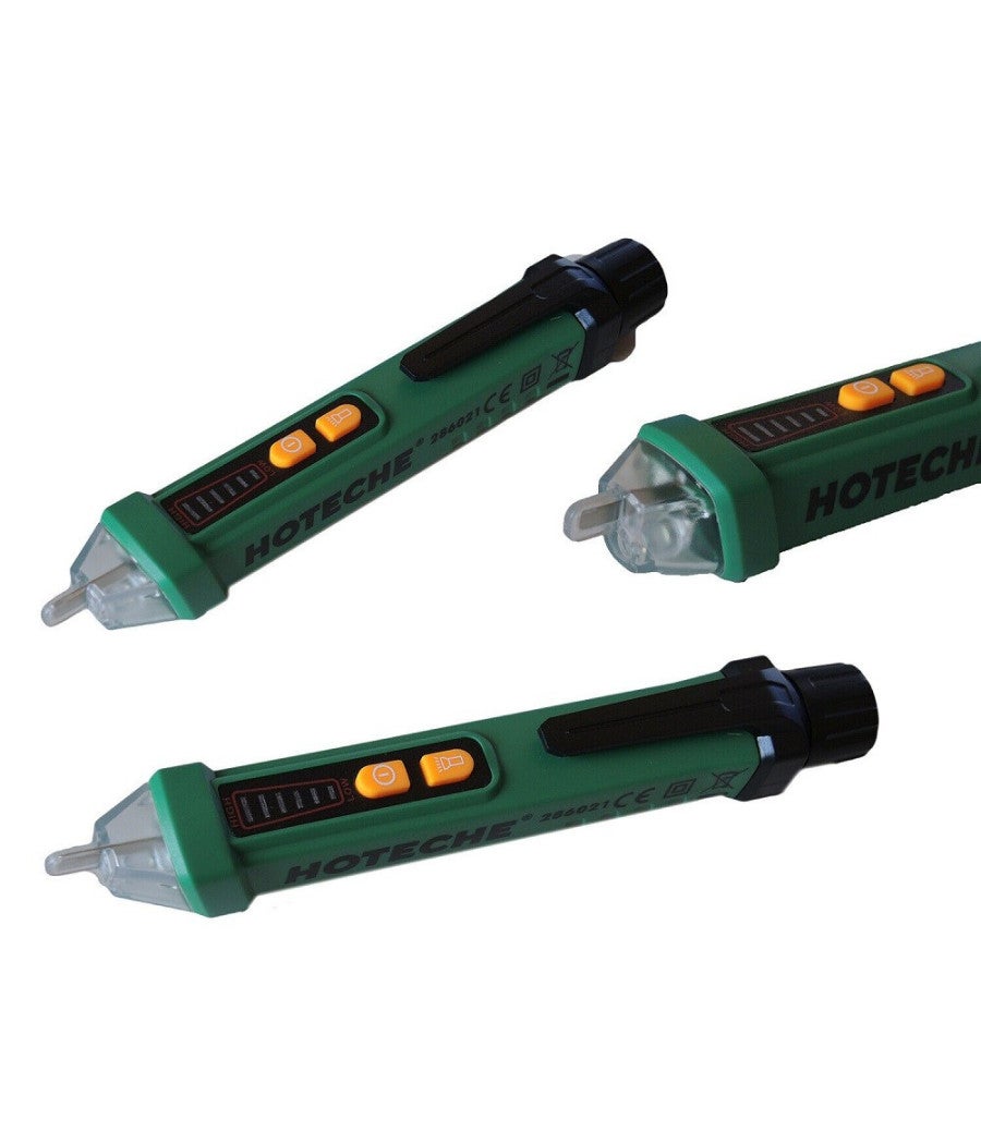 Cercafase Digitale Senza Batteria - Rilevatore Tensione 12V-220V, Display LED, Giallo/Nero, 140 Mm - Foto 5